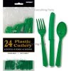 Everything Party 24pk Plastic Cutlery - Emerald Green All Birthday