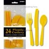 Everything Party 24pk Plastic Cutlery - Sunflower Yellow