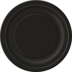Unique All Birthday 20pk Midnight Black Paper Plates - 18cm