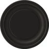 Unique 16pk Midnight Black Paper Plates - 23cm