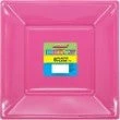 Meteorparty 5pk Hot Pink Square Plastic Plates Tableware