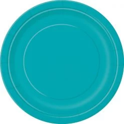 Unique 20pk Caribbean Teal Paper Plates - 18cm