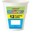 Unique 12pk Plastic Cups - White All Birthday