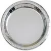 Unique 8pk Metallic Silver Foil Round Paper Plates