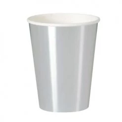Unique 8pk Metallic Silver Paper Cups