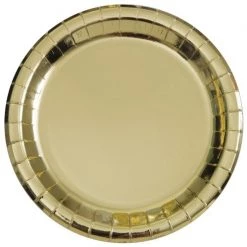 Unique 8pk Metallic Gold Foil Round Paper Plates By Event