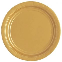 Unique 20pk Gold Paper Plates - 18cm