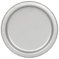 Unique 20pk Silver Paper Plates - 18cm All Birthday