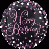 Qualatex 18" Anagram Holographic Happy Birthday Foil Balloon - Pink