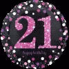 18" Anagram Holographic Pink 21st Birthday Foil Balloon Balloons