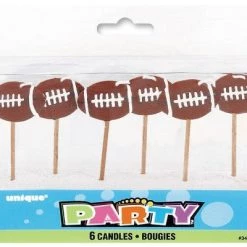 Unique 6pk Rugby Shape Candles All Birthday
