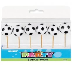 Unique 6pk Soccer Ball Pick Candles