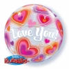 Everything Party Qualatex Bubble 22" Love You Doodle Hearts Balloons