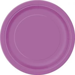 Unique All Birthday 20pk Pretty Purple Paper Plates - 18cm