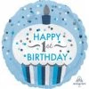 Everything Party Balloons 18" Anagram 1st Birthday Blue Cupcake Foil Balloon