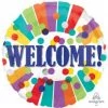 Hallmark 18" Anagram Welcome Dots & Stripe Foil Balloon