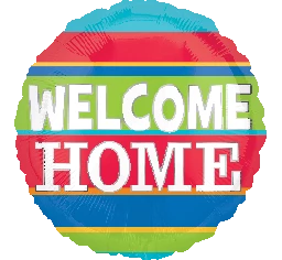 Hallmark Balloons 18" Anagram Welcome Home Stripe Foil Balloon