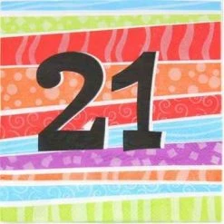 Everything Party 25pk Printed 21 Luncheon Napkins - 21st Birthday All Birthday
