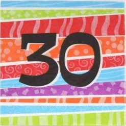 Everything Party 25pk Printed 30 Luncheon Napkins - 30th Birthday All Birthday