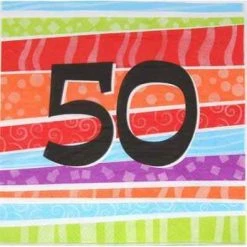 Everything Party All Birthday 25pk Printed 50 Luncheon Napkins - 50th Birthday