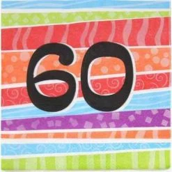 Everything Party 25pk Printed 60 Luncheon Napkins - 60th Birthday
