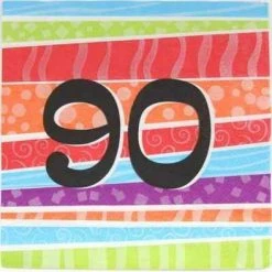 Everything Party 25pk Printed 90 Luncheon Napkins - 90th Birthday