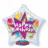 Balloons 20" Qualatex Birthday Ribbon Swirl Star Shape Bubbles Balloon