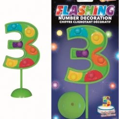 Unique Number 3 Flashing Cake Topper Decoration