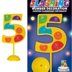 Unique All Birthday Number 5 Flashing Cake Topper Decoration