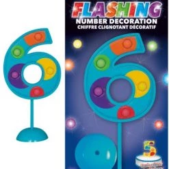 Unique Number 6 Flashing Cake Topper Decoration