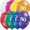 Everything Party 11" Qualatex 50th Birthday Assorted Colour Latex Balloon Balloons