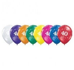 Everything Party Balloons 11" Qualatex 40th Birthday Assorted Colour Latex Balloon