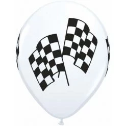 Everything Party 11" Qualatex Racing Flag White Latex Balloon Balloons