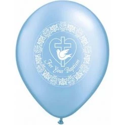 Everything Party 11" Qualatex For Your Baptism Cross Blue Latex Balloon Balloons