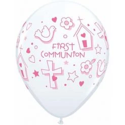 Everything Party 11" Qualatex First Communion Girl Latex Balloon