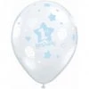 Everything Party 11" Qualatex 1st Birthday Boy Diamond Clear Latex Balloon Balloons