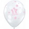 Everything Party 11" Qualatex 1st Birthday Girl Diamond Clear Latex Balloon Balloons