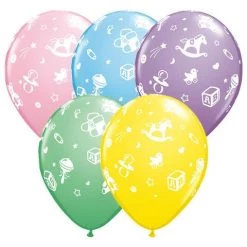 Everything Party 11" Qualatex Baby Shower Assorted Latex Balloon Balloons