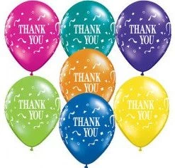 Everything Party Balloons 11" Qualatex Thank You Assorted Colour Latex Balloon