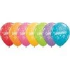 Everything Party 11" Qualatex Congratulation Star Assorted Colour Latex Balloon