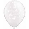 Everything Party 11" Qualatex Just Married Diamond Clear Wedding Latex Balloon Balloons