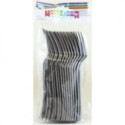 Alpen By Event 16pk Metallic Silver Plastic Fork