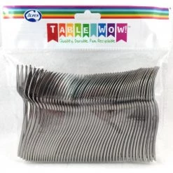 Alpen 50pk Mini Metallic Silver Plastic Forks By Event