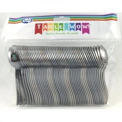 Alpen 50pk Mini Metallic Silver Plastic Spoons By Event