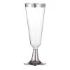 Alpen 12pk Deluxe Metallic Silver Trimmed Plastic Champagne Glass All Birthday