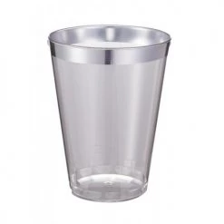 Alpen By Event 12pk Deluxe Metallic Silver Trimmed Plastic Tumblers