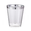 Alpen All Birthday 50pk Deluxe Metallic Silver Trimmed Plastic Shot Glass