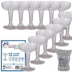 Everything Party 12pk Clear Plastic Cocktail Glasses 100ml