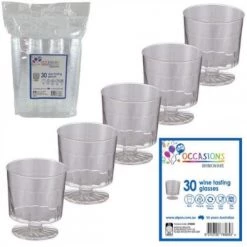 Alpen 30pk Clear Plastic Wine Tasting Glasses 45ml By Event