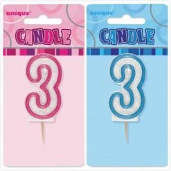 Everything Party No.3 Glitter Birthday Numeral Candle All Birthday